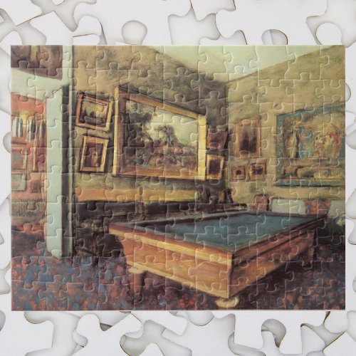 The Billiard Room at Menil Hubert by Edgar Degas Jigsaw Puzzle