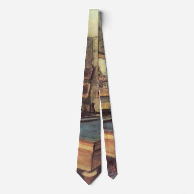 The Billiard Room at Menil Hubert by Edgar Degas Neck Tie (Front)