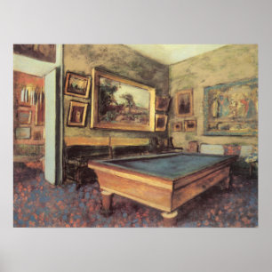 The Billiard Room at Menil Hubert by Edgar Degas Poster