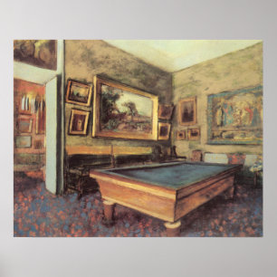 The Billiard Room at Menil Hubert by Edgar Degas Poster