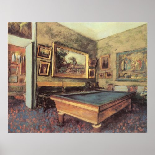The Billiard Room at Menil Hubert by Edgar Degas Poster
