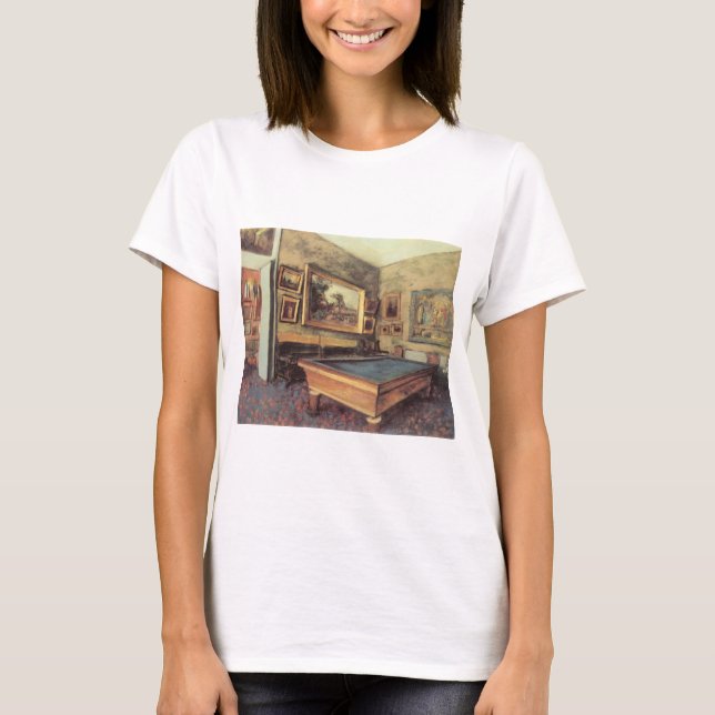 The Billiard Room at Menil Hubert by Edgar Degas T-Shirt (Front)
