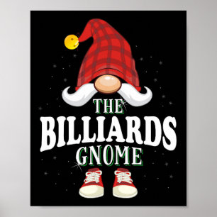 The Billiards Gnome Family Christmas Pajama Poster