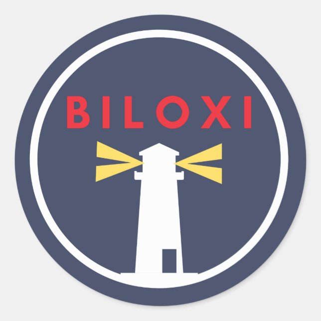 The Biloxi Lighthouse Classic Round Sticker (Front)