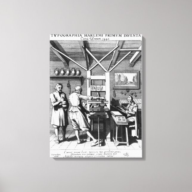 The bindery of Laurens Janszoon Koster Canvas Print (Front)