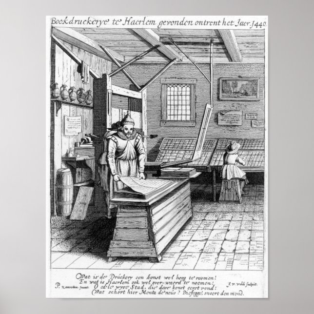 The Bindery of Laurens Janszoon Koster Poster (Front)