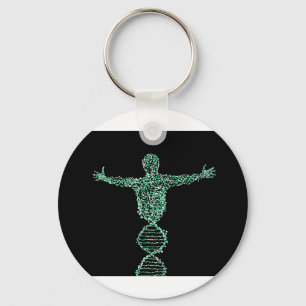 The Biology DNA man Keychain