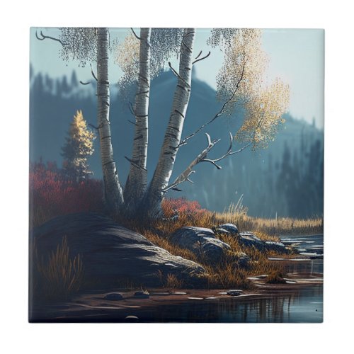 The Birches Northern Ireland Round Birch View Ceramic Tile