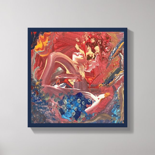 The Bird and the Lake acrylic painting Canvas Print (Front)