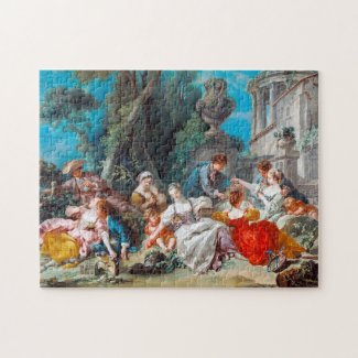 The Bird Catchers François Boucher rococo scene Jigsaw Puzzle