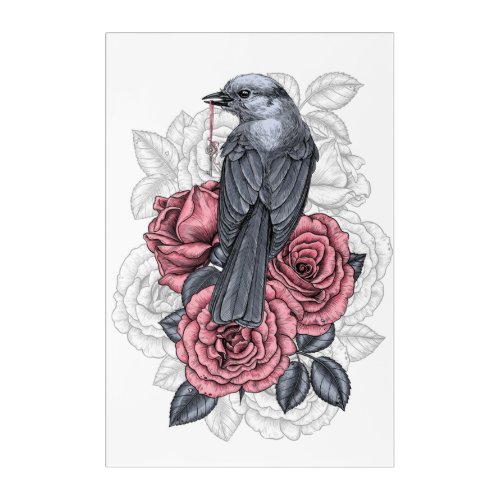 The bird with the silver key acrylic print