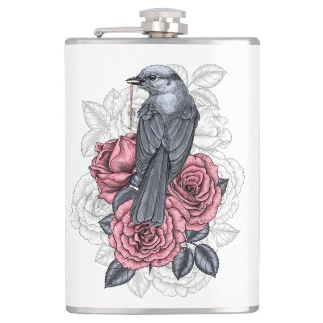 The bird with the silver key flask (Front)