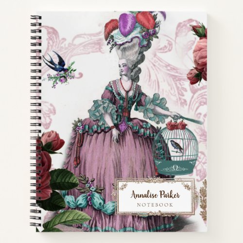 The Birdcage  French inspired  Personalized  Notebook