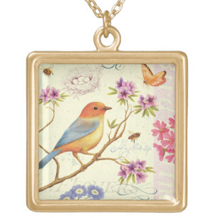 The Birds and the Bees Gold Plated Necklace