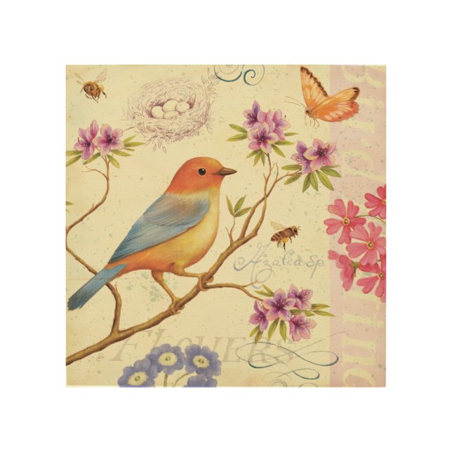 The Birds and the Bees Wood Wall Art (Front)