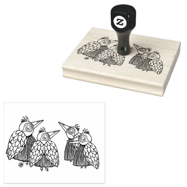 The Birds Chatting Rubber Stamp (Stamped)