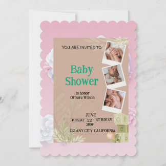 The Birth of a Little Girl with Elegance!" Invitation