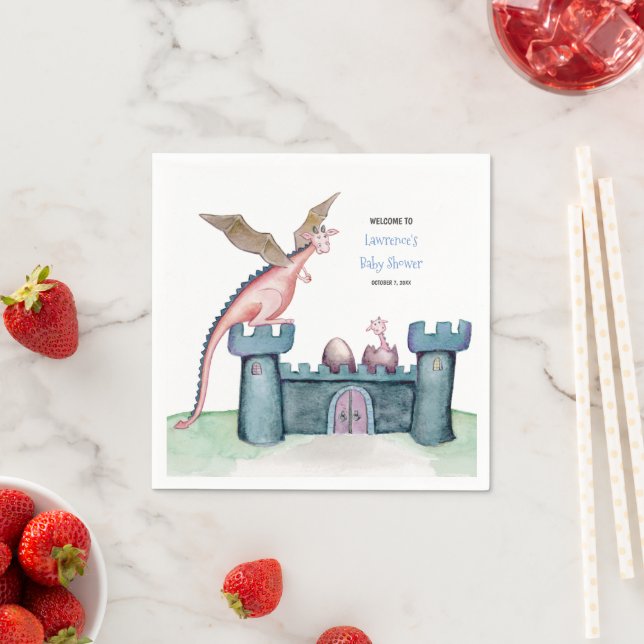 The Birth of a Small Dragon Square Paper Coaster Napkins (Insitu)