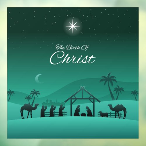 The Birth of Christ Nativity Scene  Window Cling
