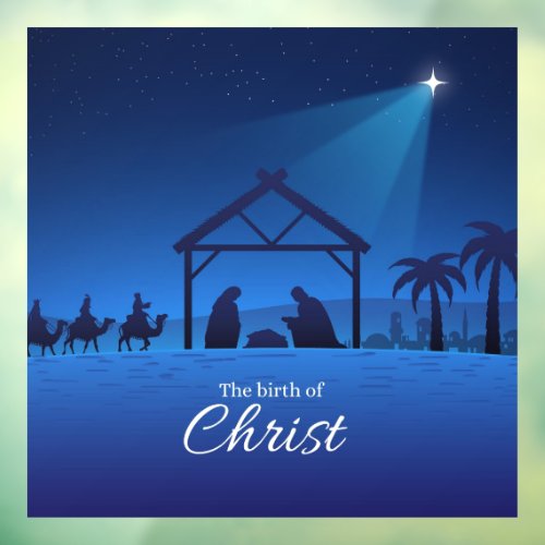 The Birth of Christ Nativity Scene  Window Cling