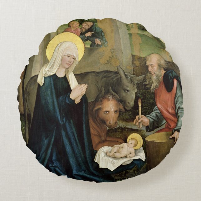 The Birth of Christ Round Pillow (Front)
