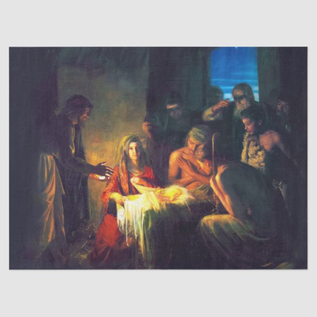 The Birth of Jesus by Carl Bloch Tissue Paper (Front)