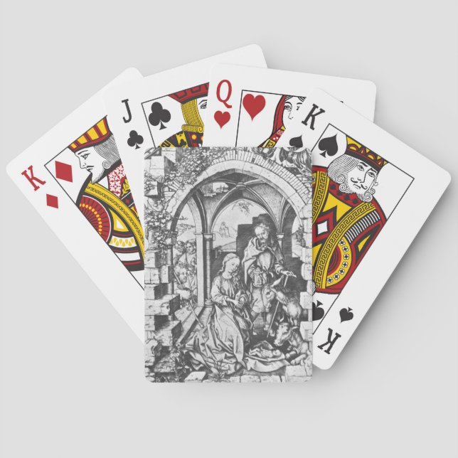 The Birth of Jesus (by Martin Schongauer) Poker Cards (Back)