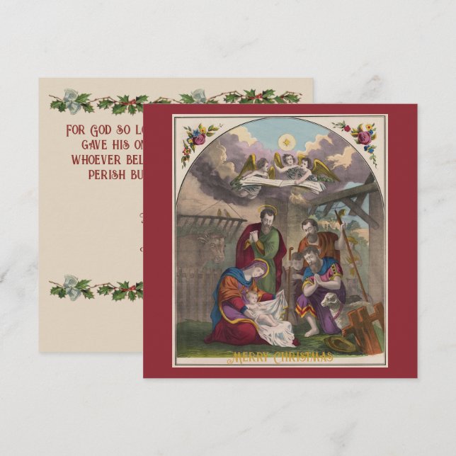The Birth of Jesus Christ Flat Card (Front/Back)