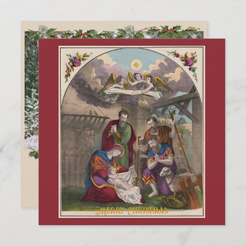 The Birth of Jesus Christ Flat Photo Card