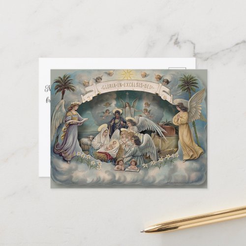 The Birth Of Jesus Holiday Postcard