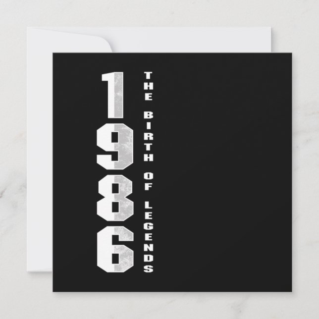 The Birth Of Legends 1986 34 th Birthday Gift Invitation (Front)