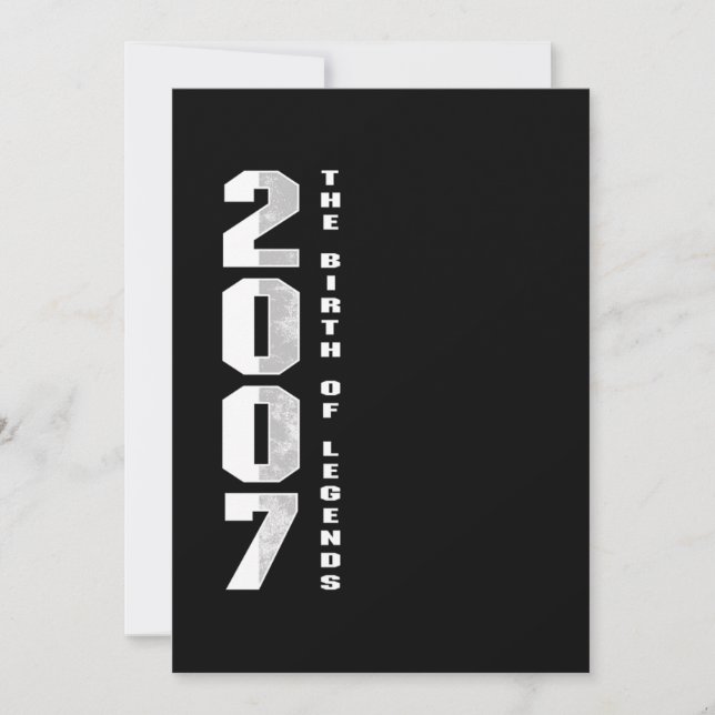 The Birth Of Legends 2007 13 th Birthday Gift Invitation (Front)