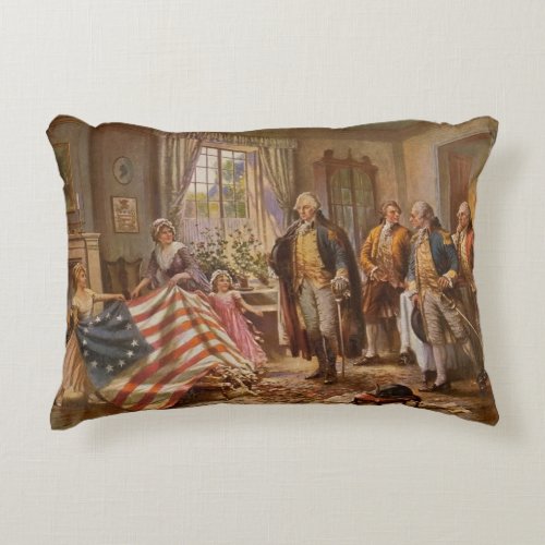 The Birth of Old Glory Decorative Pillow