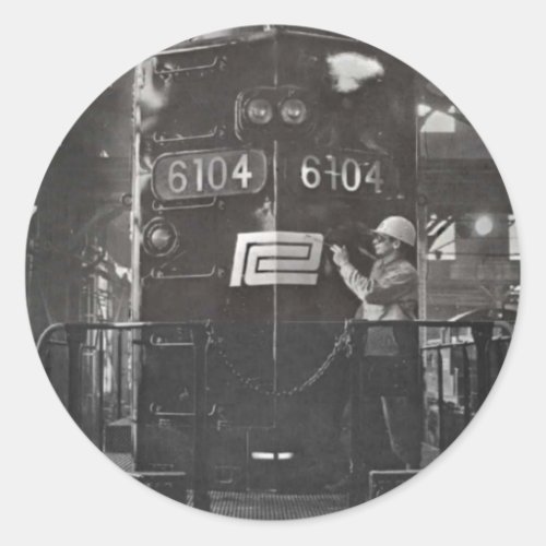 The Birth of The Penn Central Railroad Classic Round Sticker