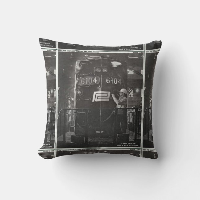 The Birth of The Penn Central Railroad Throw Pillow (Front)