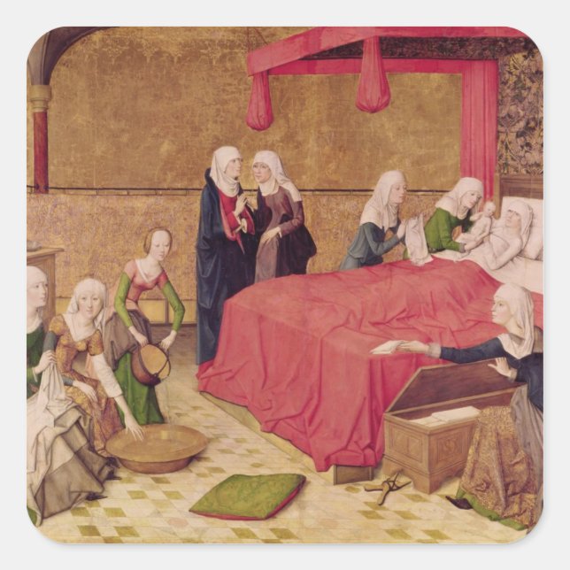 The Birth of the Virgin Square Sticker (Front)