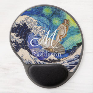 The Birth of Venus at The Great Wave Gel Mouse Pad