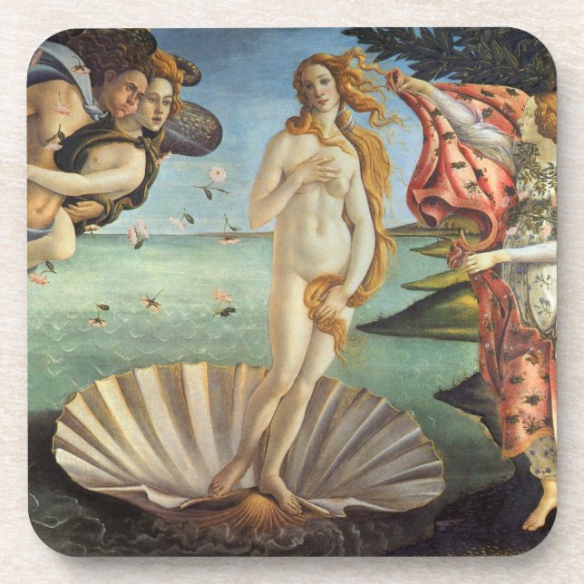 The Birth of Venus by Sandro Botticelli Beverage Coaster (Front)