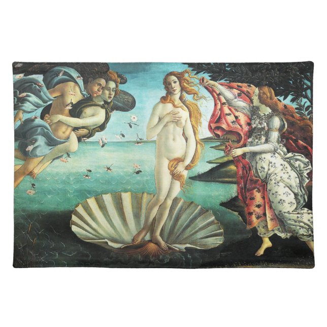 The Birth of Venus by Sandro Botticelli Cloth Placemat (Front)