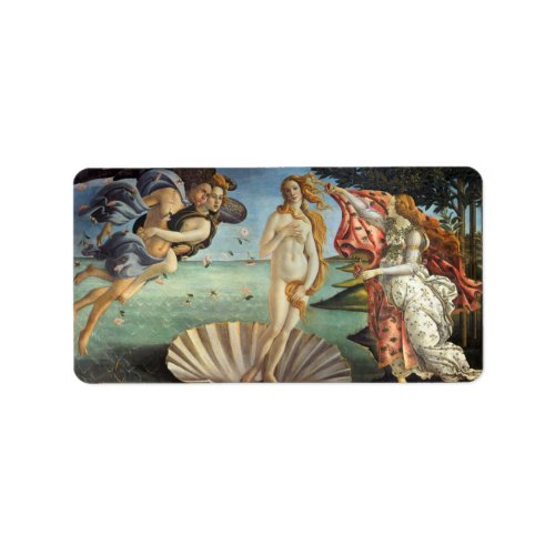 The Birth of Venus by Sandro Botticelli Label