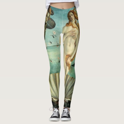 The Birth of Venus by Sandro Botticelli  Leggings