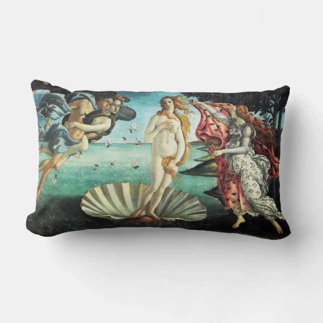The Birth of Venus by Sandro Botticelli Lumbar Pillow (Front)