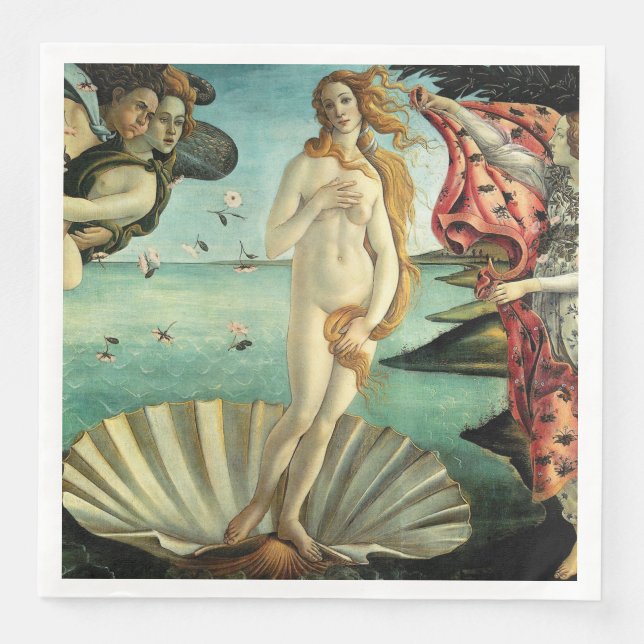 The Birth of Venus by Sandro Botticelli Paper Dinner Napkins (Front)