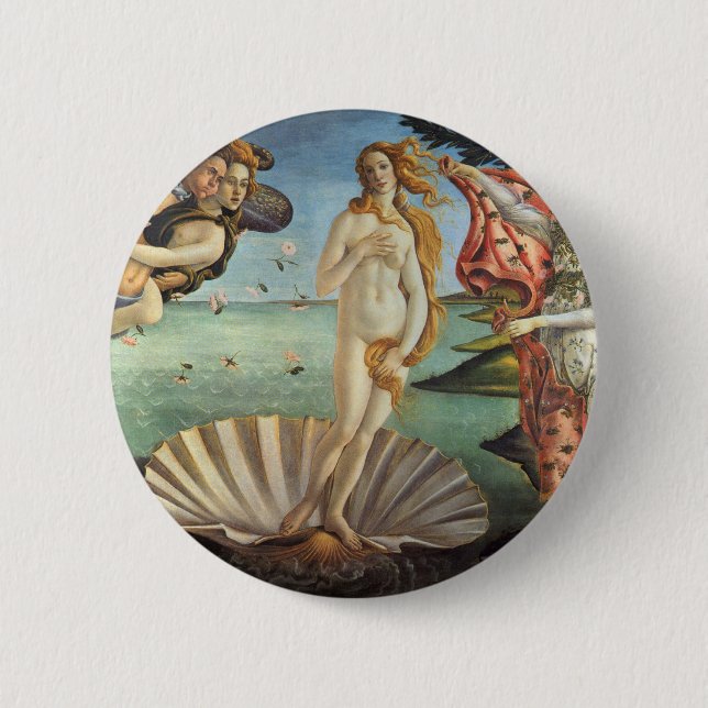 The Birth of Venus by Sandro Botticelli Pinback Button (Front)