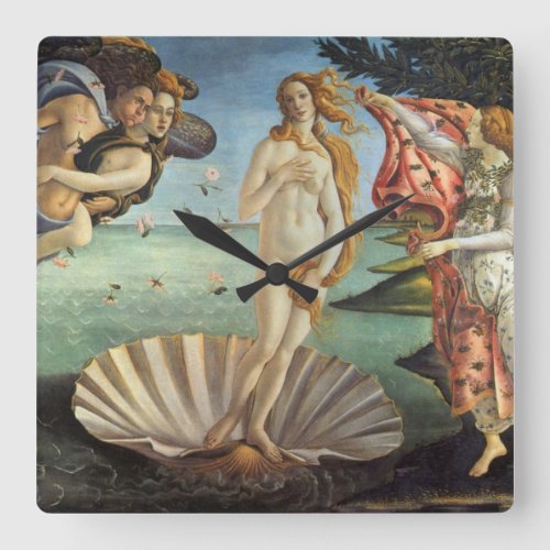 The Birth of Venus by Sandro Botticelli Square Wall Clock