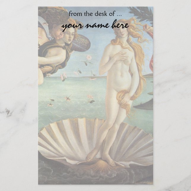 The Birth of Venus by Sandro Botticelli Stationery (Front)