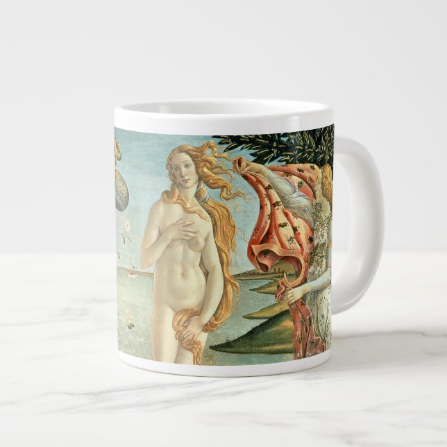 The Birth of Venus, c.1485 (tempera on canvas) Large Coffee Mug (Front Right)