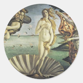 The Birth Of Venus Classic Round Sticker by SunshineDazzle at Zazzle