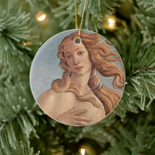 The Birth of Venus detail by Sandro Botticelli Ceramic Ornament