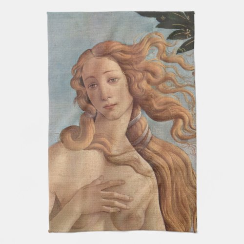 The Birth of Venus detail by Sandro Botticelli Kitchen Towel